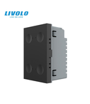 Modul intrerupator cvadruplu tactil, control telecomanda RF, cap scara / cap cruce, standard italian, 3M Negru