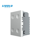 Modul intrerupator cvadruplu tactil, control telecomanda RF, cap scara / cap cruce, standard italian, 3M Gri