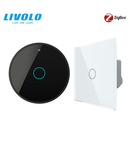 Intrerupator simplu wireless Zigbee generatia noua + hub Zigbee, control de pe smartphone Alb