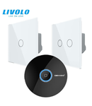 Intrerupatoare simplu + dublu wireless RF + hub RF/IR, generatia noua, control de pe smartphone Alb