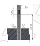 Stalp din fibra de sticla  inaltime 4 metri, montaj ingropat