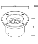 Spot pardoseala din inox LED 9W lumina neutra