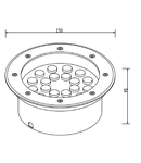 Spot pardoseala din inox LED 18W lumina rece