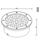 Spot pardoseala din inox LED 27W lumina calda