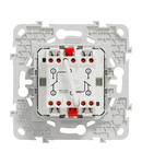 Buton dublu, New Unica, 1-pole 2-way, 10AX, 2 module, terminal fara suruburi, netratat, IP4X, bej