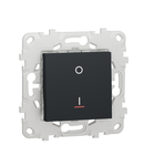 Intrerupator, New Unica, 2-pole 1-way, 16AX, 2 module, screw terminals, vopsit, IP4X, antracit