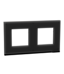 Placa ornament, Unica Pure, doua module, negru