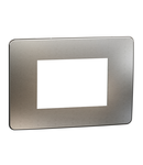 Placa ornament, Unica Studio Metal, 3 module, alb aluminiu sau alb