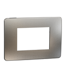 Placa ornament, Unica Studio Metal, 3 module, alb aluminiu sau negru