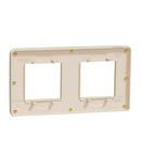 Placa ornament, Unica Studio Metal, 2 gang, 2 x 2 module, auriu sau bej