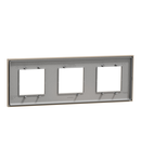 Placa ornament, New Unica Deco, trei module, taupe