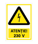 Autocolant 10×15 – Atentie 230v (9buc/set)
