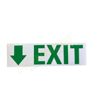 Autocolant alb „EXIT sageata jos” (310mm x 90mm)