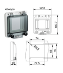 IP67 Usa vizitare tablou electric GB4208 – 4module (fumurie)