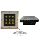 Spot Led pavaj 9w/6400k – 160×160 (int 154×154) IP65