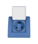 BASIC TZ107С GERMAN STANDARD SOCKET WITH COVER BLUE