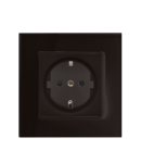 GERMAN TYPE SOCKET 16A GLASS FRAME BLACK