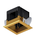 MODENA 1 MODULE RECESSED BOX WITH FRAME BRASS