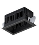 MODENA 2 MODULE RECESSED BOX WITH FRAME BLACK