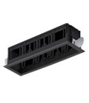 MODENA 4 MODULE RECESSED BOX WITH FRAME BLACK