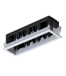 MODENA 4 MODULE RECESSED BOX WITH FRAME WHITE