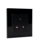 UK TYPE SOCKET 13A GLASS FRAME BLACK