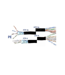 Cablu FTP (PE) 
FTP 4x2 - 23AWG - cat.5e negru (PE)