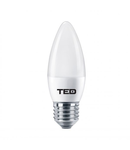 Bec LED E27, 7W lumanare 6400K C37 530lm, TED