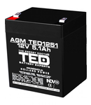 Acumulator 12V 5.1Ah F2, AGM VRLA, TED Electric TED003157