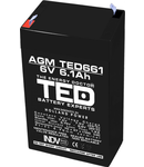 Acumulator 6V 6.1Ah F1, AGM VRLA, TED Electric TED002938