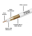 Cablu coaxial RG6 CU + Tresa CCA, rola 305m, TED