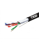 Cablu FTP cat.5e CU 0.5 + Sufa PE, rola 500m, TED