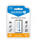 EverActive Acumulator 550mAh 9V Ni-MH cu Incarcare USB 6LR61 6LF22 Professional Line