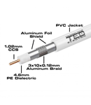 Cablu coaxial RG6 Tri-Shield CCS + Tresa CCA, rola 305ml, TED