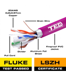 Cablu FTP cat.6e CU 0.56 23AWG LSZH FLUKE PASS, rola 305m, TED