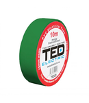 Banda izolatoare 10m x 19mm Verde, TED