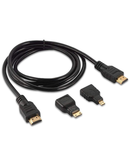 Cablu HDMI digital la HDMI digital mufe aurite 1,5 ml.+ adaptoare micro si mini HDMI TED283621