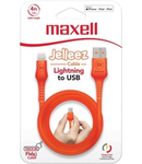 Cablu USB iPhone 5 / 6 / 7 / X / Maxell Jellez Charge & Sync orange 1,2ml 348210 EOL - PM1