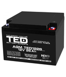 Acumulator 12V 26Ah M5, AGM VRLA, TED Electric TED003638