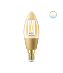 Bec LED filament lumânare C35 4.9-25W E14 920-950, auriu, Wiz