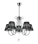 Candelabru York Crom+Negru+Alb 5xE27 60W