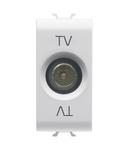 PRIZA TV COAXIALA, ECRANARE CLASA A - CONECTOR TATA IEC 9,5 mm - DIRECT - 1 MODUL - ALB LUCIOS - ANTIBACTERIAN - CHORUSMART