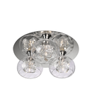 Corp de iluminat pentru plafon, 3 surse halogen G9, lumina calda, sticla