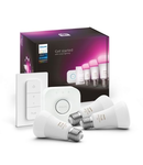 HUE Starter Kit 9W LED RGB A19 E27 BT (3 becuri + bridge + 1 dimmer)