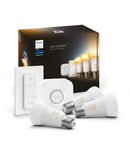 HUE Starter Kit 8W LED Ambiance A19 E27 BT 2200-6500K (3 becuri + bridge + dimmer)