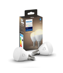 Set 2 Becuri Philips HUE P45 5.7W 470lm 2700K E14