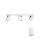 Spot Philips HUE triplu aplicat Buckram Alb bec LED intrerupator dimabil inclus