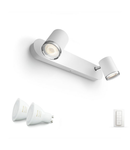 HUE Kit Spot Adore 2 x LED 700lm BT Ambiance (1 Adore + Ambiance GU10 + dimmer) Alb IP44