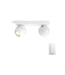 Spot dublu Philips HUE aplicat Buckram Alb intrerupator dimabil inclus