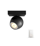 Spot aplicat Philips HUE Buckram Negru bec LED intrerupator dimabil inclus